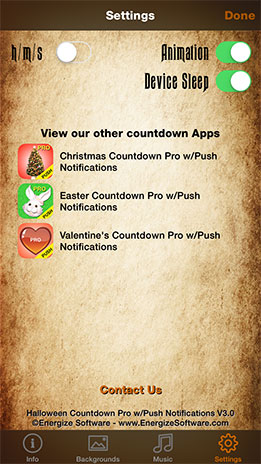 Halloween Countdown Pro iPod music